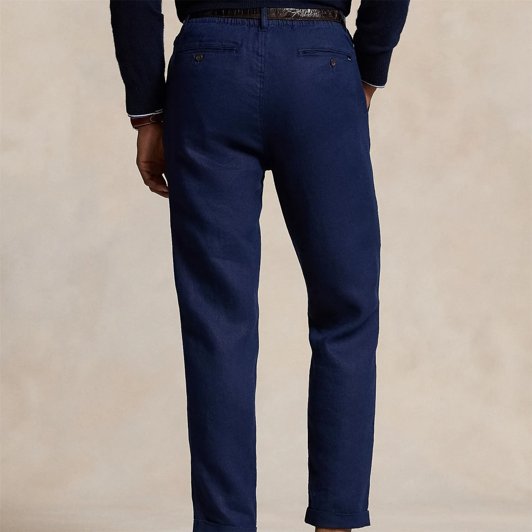 Polo Prepster Slim Tapered Linen Pants Navy - AW24