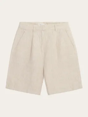 POSEY wide high-rise linen shorts - GOTS/Vegan - Light feather gray