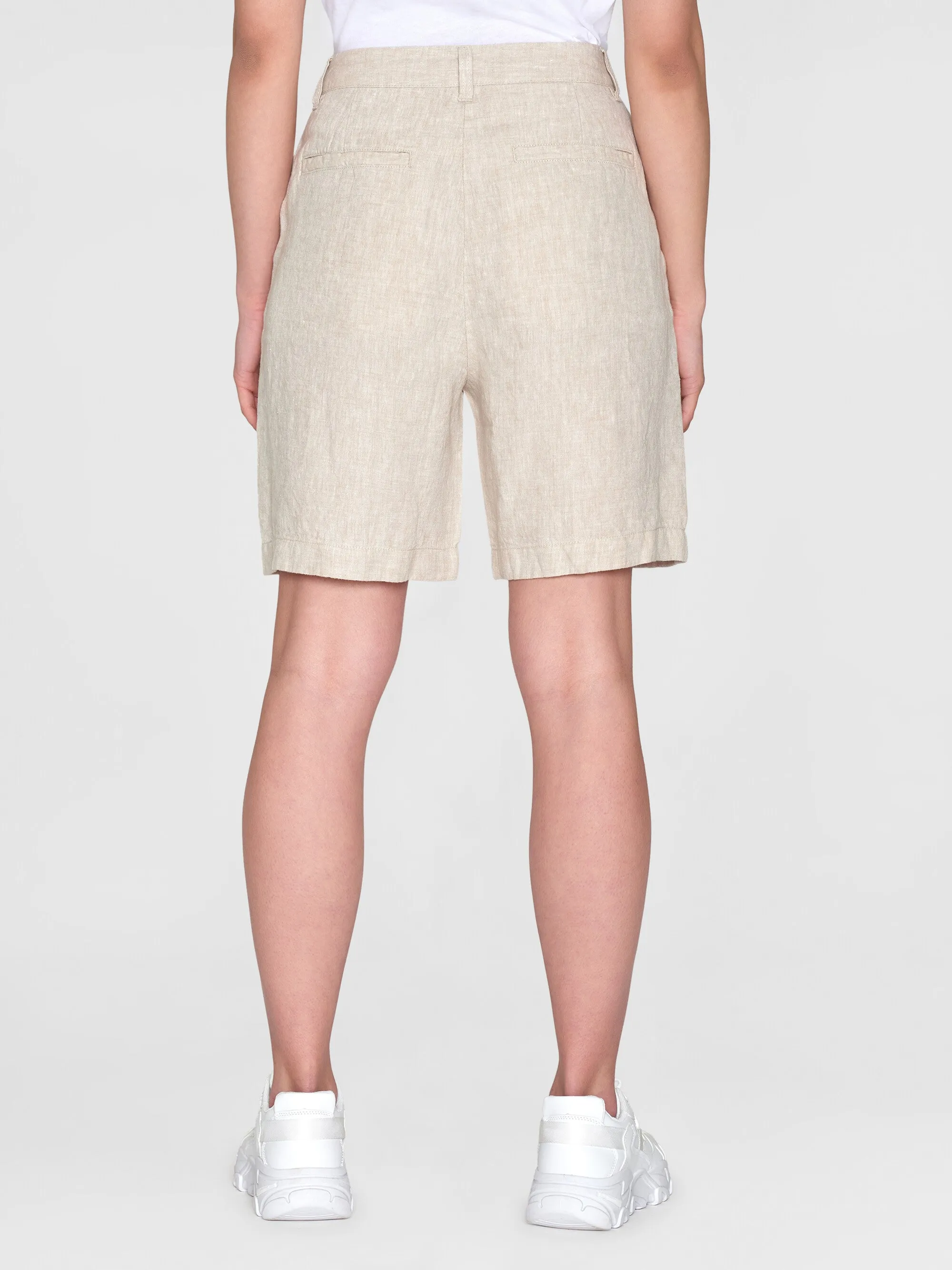 POSEY wide high-rise linen shorts - GOTS/Vegan - Light feather gray