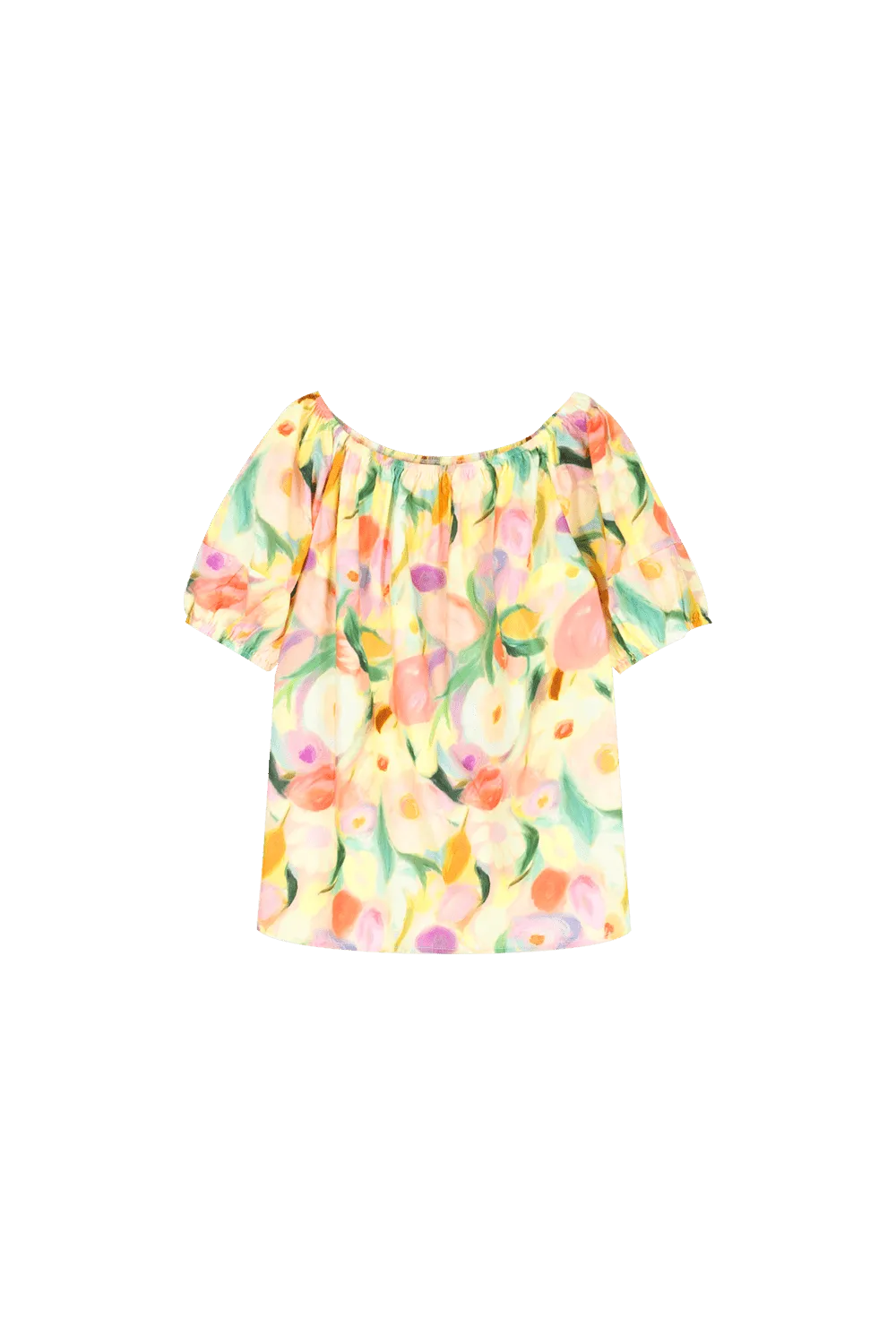 Puff Sleeve Floral Blouse for Women