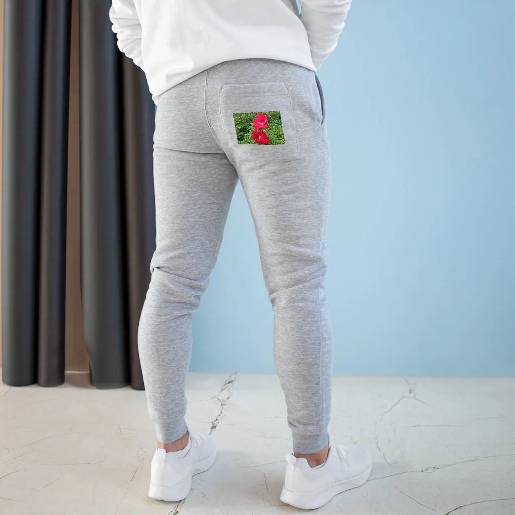 Red Flowers Premium Fleece Joggers