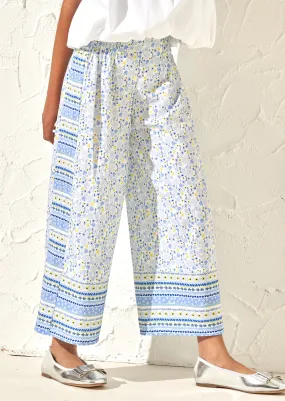 Serena Blue Printed Wide Leg Trousers