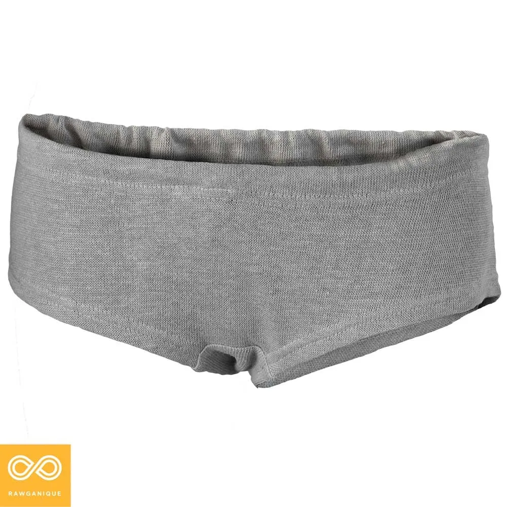 SOPHIA Elastic-Free 100% Hemp Knit Boy Shorts (OC Thread, No Latex, No Polyester, No Synthetics) (100% Biodegradable)