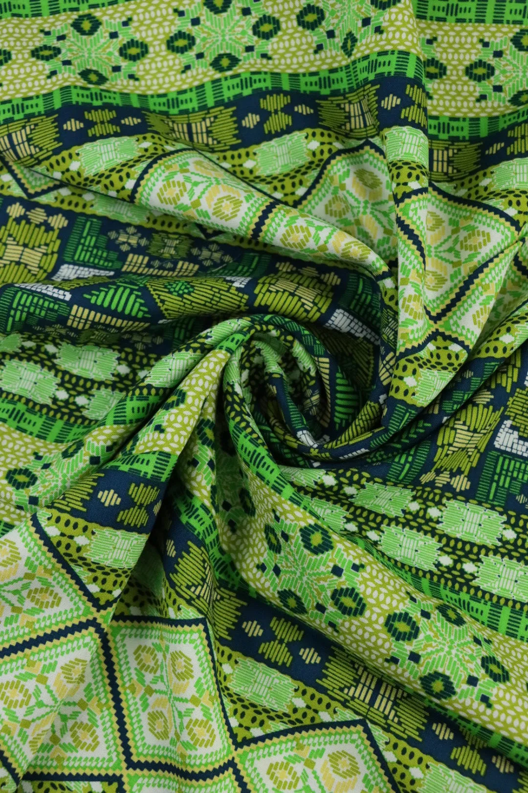 Summer In Sweden (Green) Rayon Challis