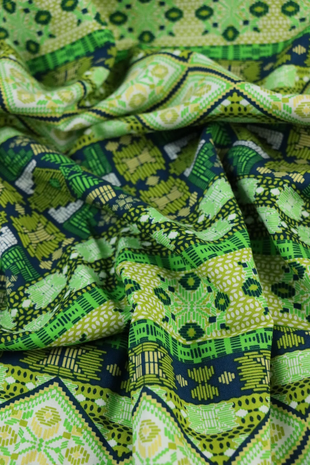 Summer In Sweden (Green) Rayon Challis