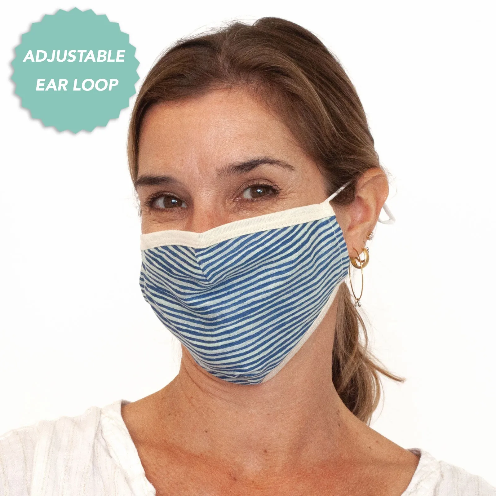 Suri Navy - Chic Adjustable Cotton Mask