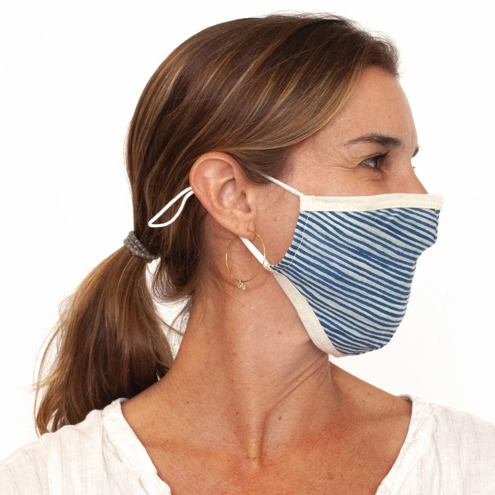 Suri Navy - Chic Adjustable Cotton Mask