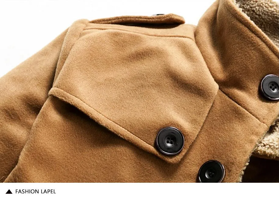 West Louis™ Lambswool Stand Collar Peacoat