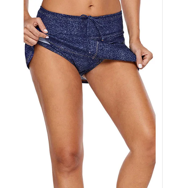 Women Drawcord Waist Beach Denim Shorts - C7675ZWS