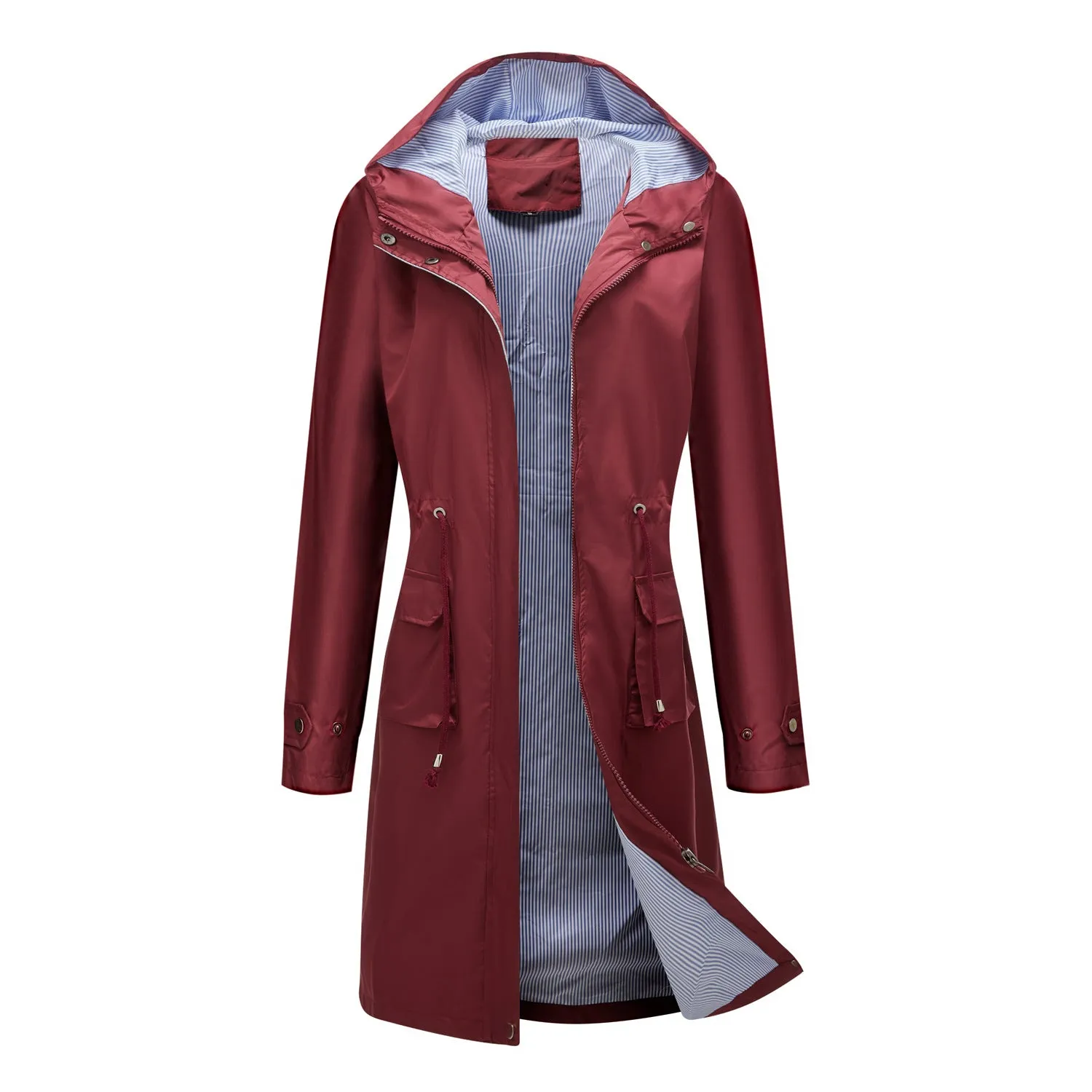 Women's Outdoor Raincoats Hooded Trench Coats